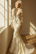 Ivory Bridal Couture 3D Floral Mermaid Gown