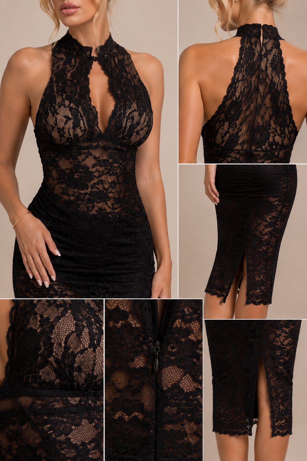 Black Embellished Mermaid Evening Gown (In stock)