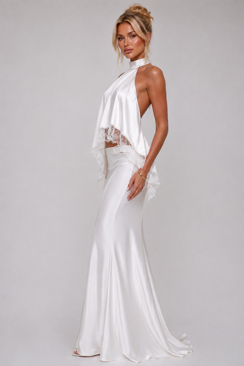 Blush Embellished Mermaid Evening Gown